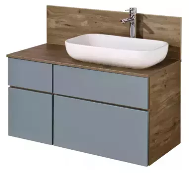 Тумба с раковиной «Aquaton» Мишель 100 (Infinity 60/36) подвесная фьорд/дуб Рустикальный