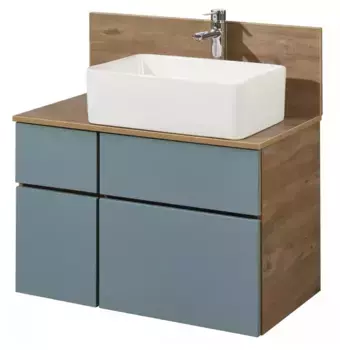 Тумба с раковиной «Aquaton» Мишель 80 (Mila 50/35) подвесная фьорд/дуб Рустикальный