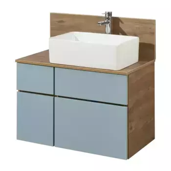 Тумба с раковиной «Aquaton» Мишель 80 New (Mila 50/35) 1A277003MIDR0) подвесная фьорд/дуб Рустикальный