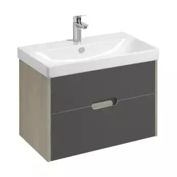 Тумба с раковиной «Aquaton» Оливия 80 (Адриана 80) подвесная грей/дуб Ойстер