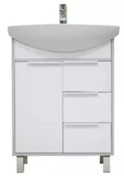 Тумба с раковиной «Aquaton» Рико 65 (Смайл 65) белый/ясень фабрик