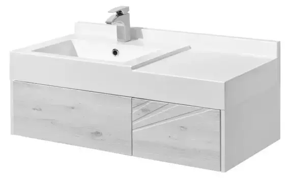 Тумба с раковиной «Aquaton» Сакура 100 (Сакура 100) подвесная ольха наварра/белая