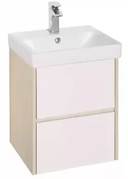 Тумба с раковиной «Aquaton» Сканди 45 (Адриана 45) подвесная белый/дуб Верона