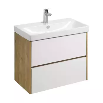 Тумба с раковиной «Aquaton» Сканди 80 (Адриана 80) подвесная белая/дуб Рустикальный