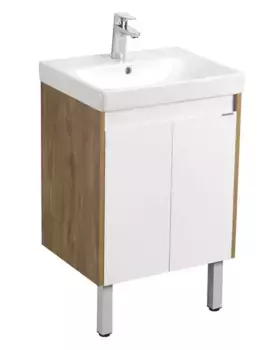 Тумба с раковиной «Aquaton» Сканди Doors 55 (Адриана 55) белый глянец/дуб Рустикальный