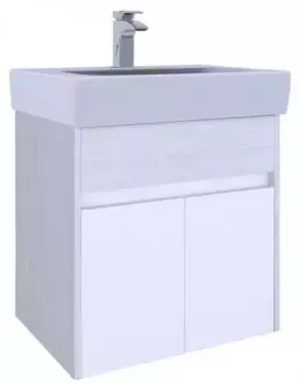 Тумба с раковиной «Aquaton» Верди 60 (Нео 60) подвесная белая/ясень фабрик