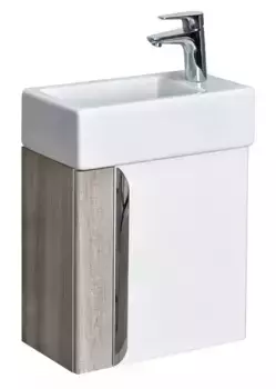 Тумба с раковиной «Aquaton» Вита 46 (Эрис 46) подвесная белая/ясень шимо