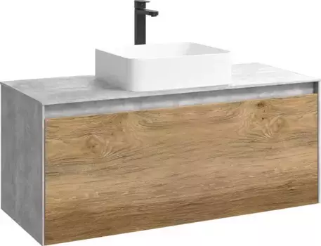 Тумба с раковиной «Aqwella 5 Stars» Mobi 120 (Triumph 58) подвесная дуб балтийский/бетон светлый