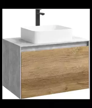 Тумба с раковиной «Aqwella 5 Stars» Mobi 80 (Олимпия 56) подвесная дуб балтийский/бетон светлый