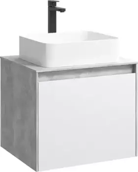 Тумба с раковиной «Aqwella 5 Stars» Mobi 60 (Джой 46) подвесная белая/бетон светлый