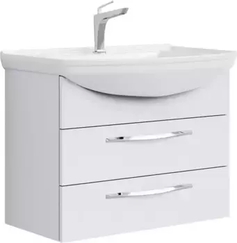 Тумба с раковиной «Aqwella» Аллегро 75 с 2 ящиками (Стиль 75) подвесная белая