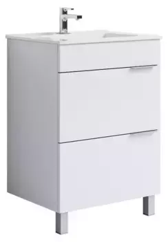 Тумба с раковиной «Aqwella» Бриг 60 с ящиками (Quadro 60) белая