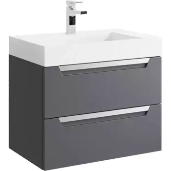 Тумба с раковиной «Aqwella» Cube 70 (Toledo 70) подвесная серая