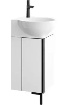 Тумба с раковиной «Aqwella» Porto 45 (Дельта 45) угловая белая/чёрная
