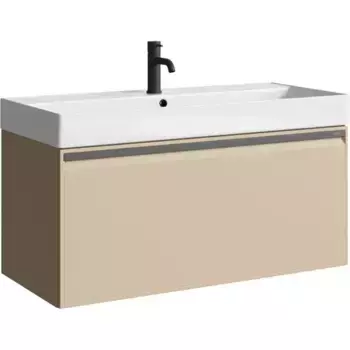 Тумба с раковиной «Aqwella» Pure 100 (Вилис 100) подвесная капучино светлый