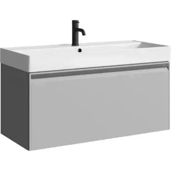 Тумба с раковиной «Aqwella» Pure 100 (Вилис 100) подвесная серый туман