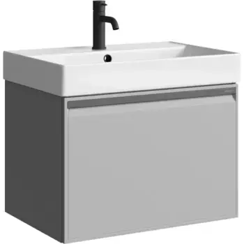 Тумба с раковиной «Aqwella» Pure 66 (Вилис 65) подвесная серый туман