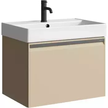 Тумба с раковиной «Aqwella» Pure 66 (Вилис 65) подвесная капучино светлый