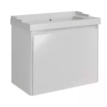 Тумба с раковиной «ASB-Woodline» Бьянка 80 (Melana 81/46) подвесная шиншила серая/белый