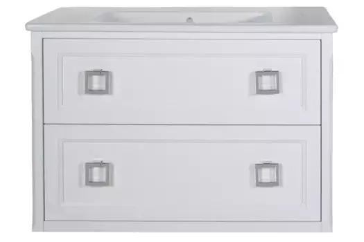 Тумба с раковиной «ASB-Woodline» Рома 100 (Euphoria 100) подвесная белая