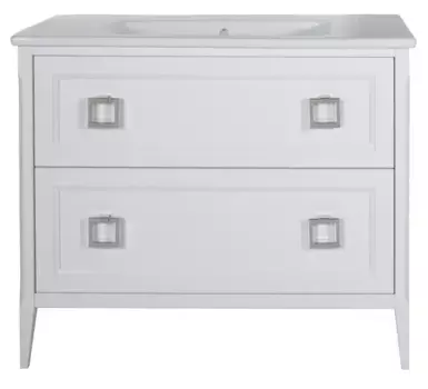 Тумба с раковиной «ASB-Woodline» Рома 80Н (Euphoria 80) белая