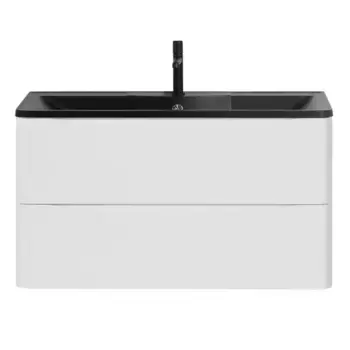 Тумба с раковиной «Belbagno» Acqua 100 (BB1000/455-LV-ART-ALR-NERO) подвесная Bianco Lucido