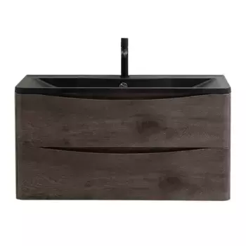 Тумба с раковиной «Belbagno» Acqua 100 (BB1000/455-LV-ART-ALR-NERO) подвесная Rovere Nature Grigio