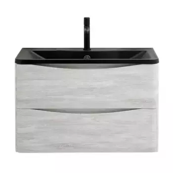 Тумба с раковиной «Belbagno» Acqua 100 (BB1000/455-LV-ART-ALR-NERO) подвесная Rovere Vintage Bianco