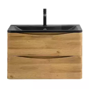 Тумба с раковиной «Belbagno» Acqua 100 (BB1000/455-LV-ART-ALR-NERO) подвесная Rovere Rustico