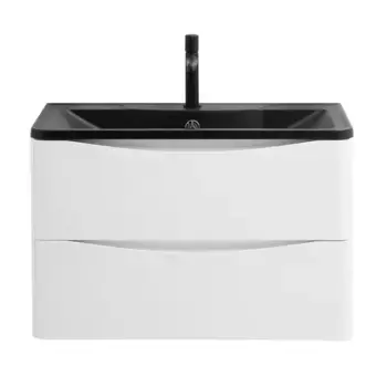 Тумба с раковиной «Belbagno» Acqua 80 (BB800/455-LV-ART-ALR-NERO) подвесная Bianco Lucido