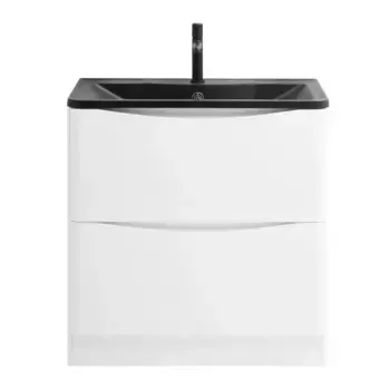 Тумба с раковиной «Belbagno» Acqua 80 (BB800/455-LV-ART-ALR-NERO) Bianco Lucido