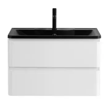 Тумба с раковиной «Belbagno» Albano 100 (BB1000/455-LV-ART-ALR-NERO) подвесная Bianco Lucido