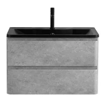 Тумба с раковиной «Belbagno» Albano 100 (BB1000/455-LV-ART-ALR-NERO) подвесная Cemento Verona Grigio