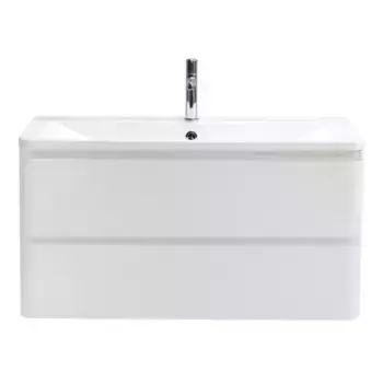 Тумба с раковиной «Belbagno» Albano 100 (BB1000/455-LV-MR-ALR) подвесная Bianco Lucido