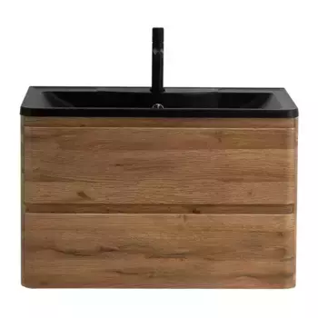 Тумба с раковиной «Belbagno» Albano 100 (BB1000/455-LV-ART-ALR-NERO) подвесная Rovere Rustico