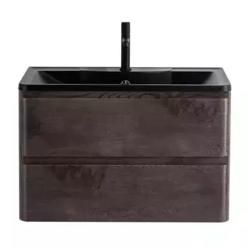 Тумба с раковиной «Belbagno» Albano 100 (BB1000/455-LV-ART-ALR-NERO) подвесная Rovere Nature Grigio