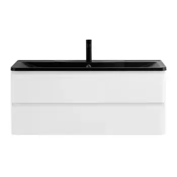 Тумба с раковиной «Belbagno» Albano 120 (BB1200/455-LV-ART-ALR-NERO 120/45) подвесная Bianco Lucido