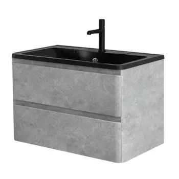 Тумба с раковиной «Belbagno» Albano 80 (BB800/455-LV-ART-ALR-NERO) подвесная Cemento Verona Grigio