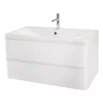 Тумба с раковиной «Belbagno» Albano 80 (BB800/455-LV-MR-ALR) подвесная Bianco Lucido
