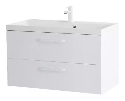 Тумба с раковиной «Belbagno» Aurora 90 (без ручек) (BB900/450-LV-MR-AST) подвесная Bianco Lucido