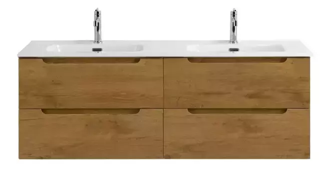 Тумба с раковиной «Belbagno» Etna 140 (141/46 BB1400-2-ETL двойная) подвесная Rovere Nature
