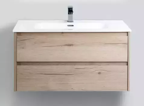 Тумба с раковиной «Belbagno» Kraft 100 (BB1000ETL) подвесная Rovere Galifax Bianco