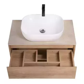 Тумба с раковиной «Belbagno» Kraft 90 (BB1302-H316 50/40) подвесная Rovere Nebrasca Nature