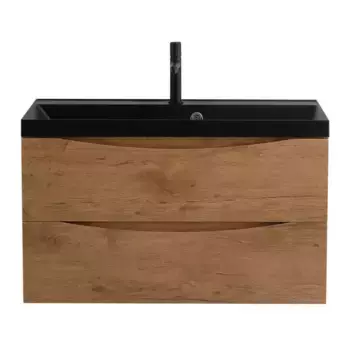 Тумба с раковиной «Belbagno» Marino 80 (BB800/450-LV-ART-AST-NERO 80/45) подвесная Rovere Nature