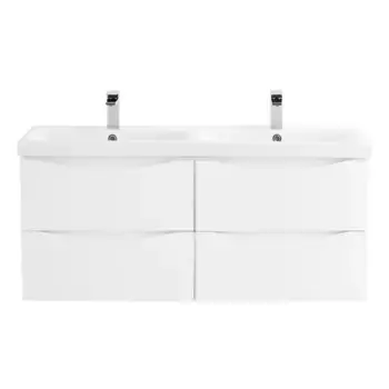 Тумба с раковиной «Belbagno» Marino-Cer 120 (120/45 двойная) подвесная Bianco Lucido