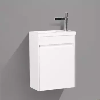 Тумба с раковиной «Belbagno» Pietra mini 40 (BB-400-PM-LVB) подвесная Bianco Lucido правая