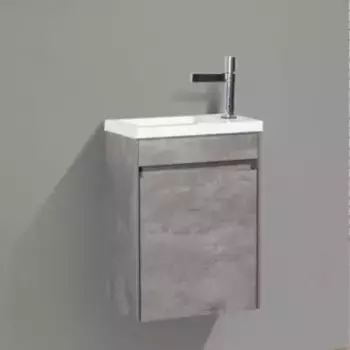 Тумба с раковиной «Belbagno» Pietra mini 46 (BB-460-PM-LVB) подвесная Stucco Cemento левая