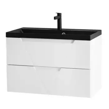 Тумба с раковиной «Belbagno» Vittoria 100 (BB1000/450-LV-ART-AST-NERO) подвесная Bianco Lucido