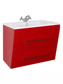 Тумба с раковиной «Bellezza» Берта 60 Н (Quadro 60) подвесная красная