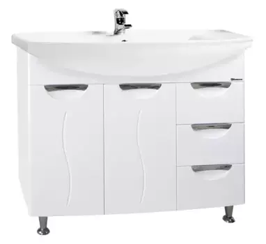 Тумба с раковиной «Bellezza» Глория 105 (Стиль 105) с корзиной белая